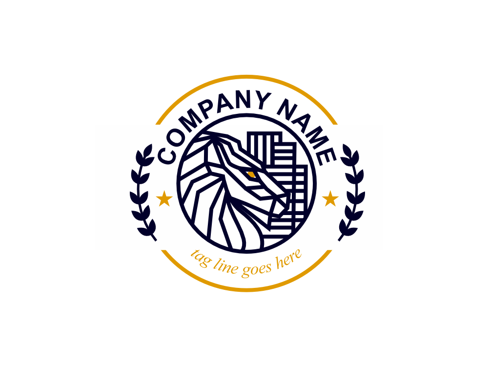 Lion Head Crest Badge vector logo