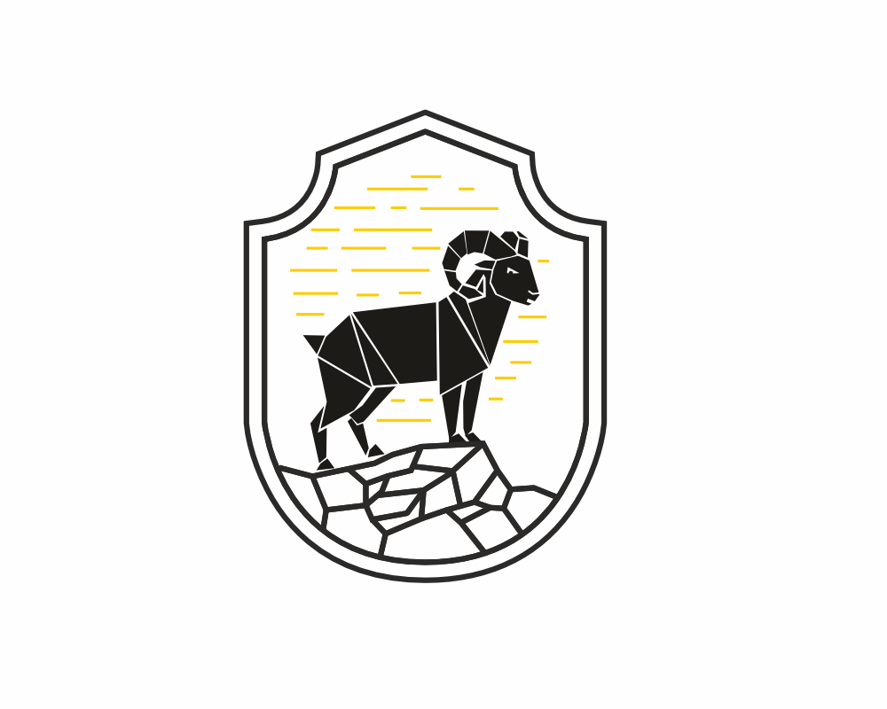 Aries Ram Horns vector logo