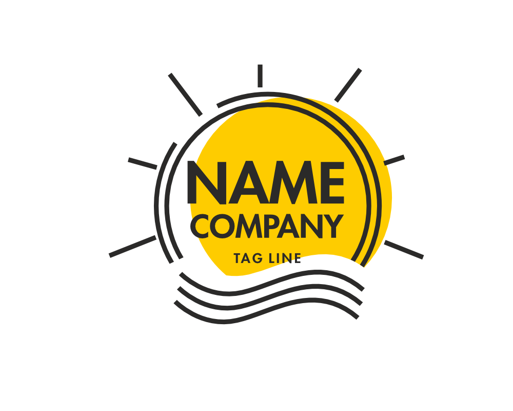 Golden Sun Rays vector logo